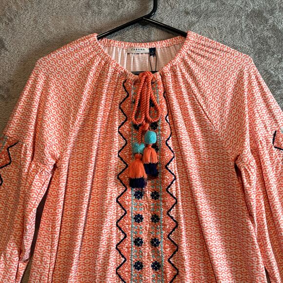 Cabana Life St. Barts Coverluxe Tassel Tunic Dress Size Medium UPF 50 New‎ - Picture 2 of 9
